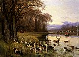 Famous Bay Paintings - A Stag At Bay